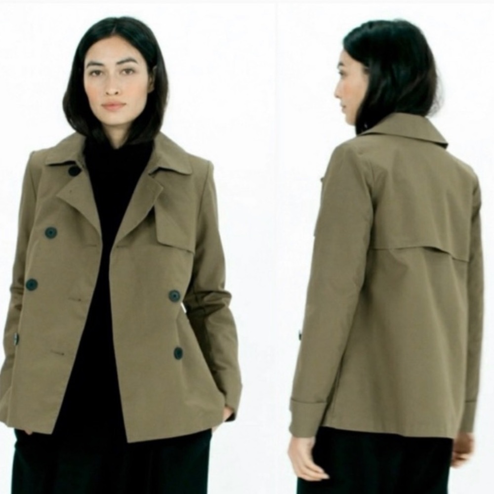 Everlane Swing Green Trench Coat